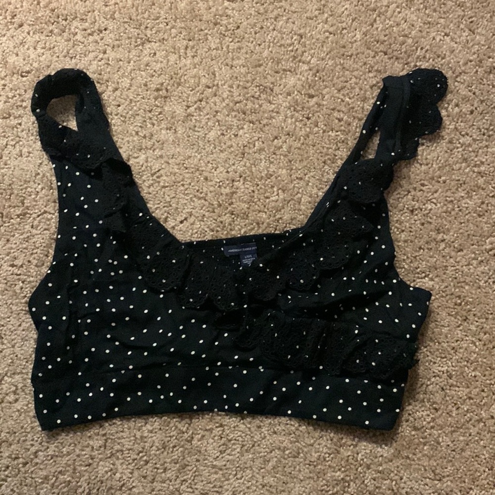 Polka dot and Lacey crop top